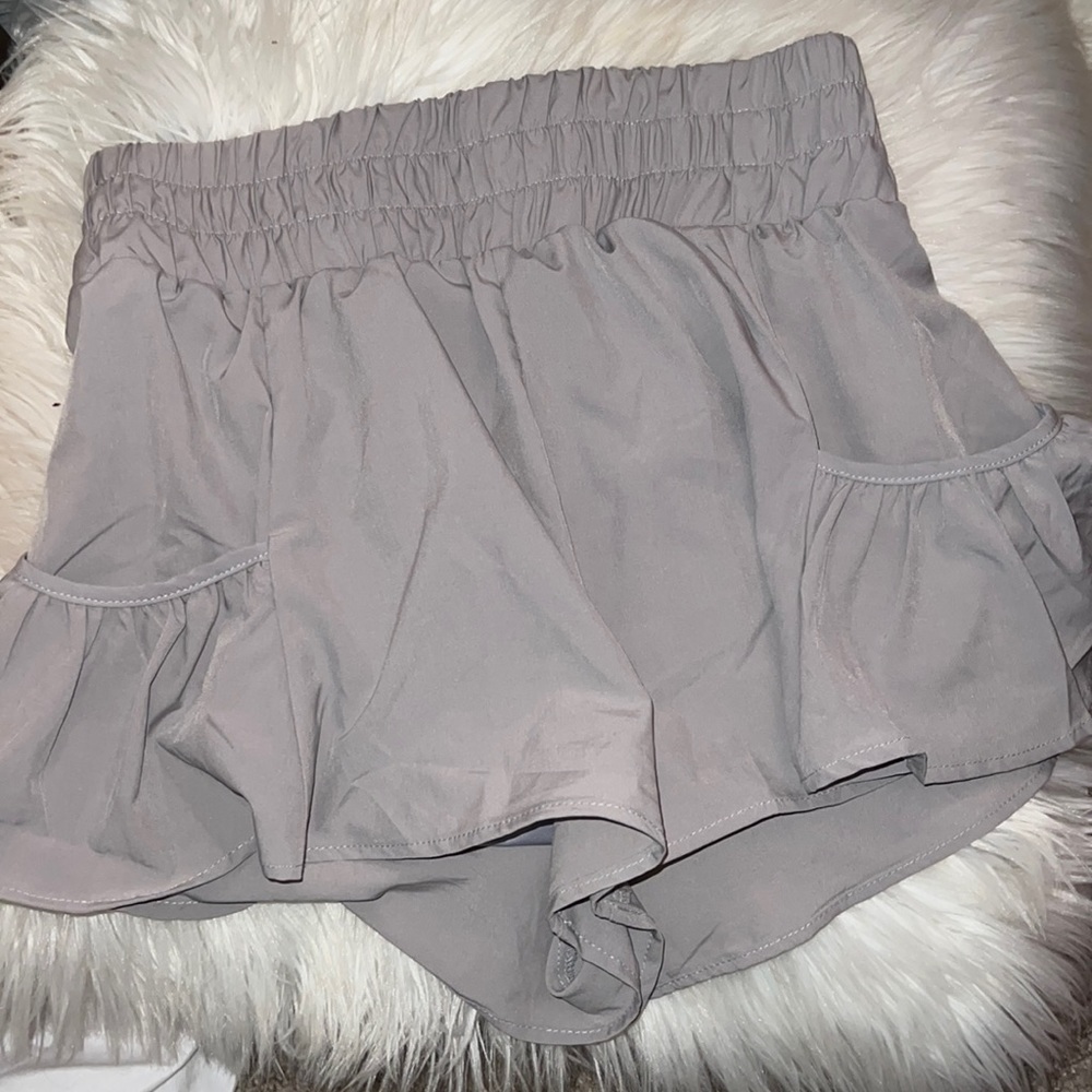 Gray running shorts